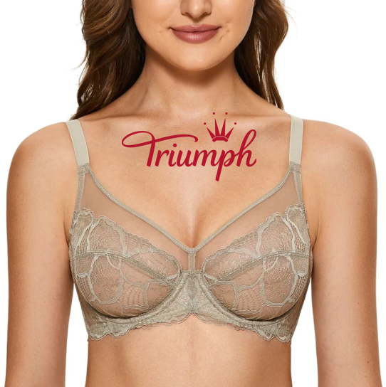 Triumph –Dámská průsvitná podprsenka s úplným zakrytím (bez podšívky s kosticí)[75A-115E]